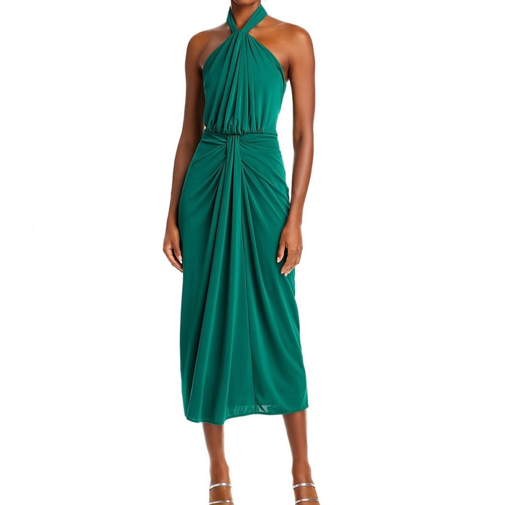Cinq A Sept Kaily Twist Halter Midi Dress